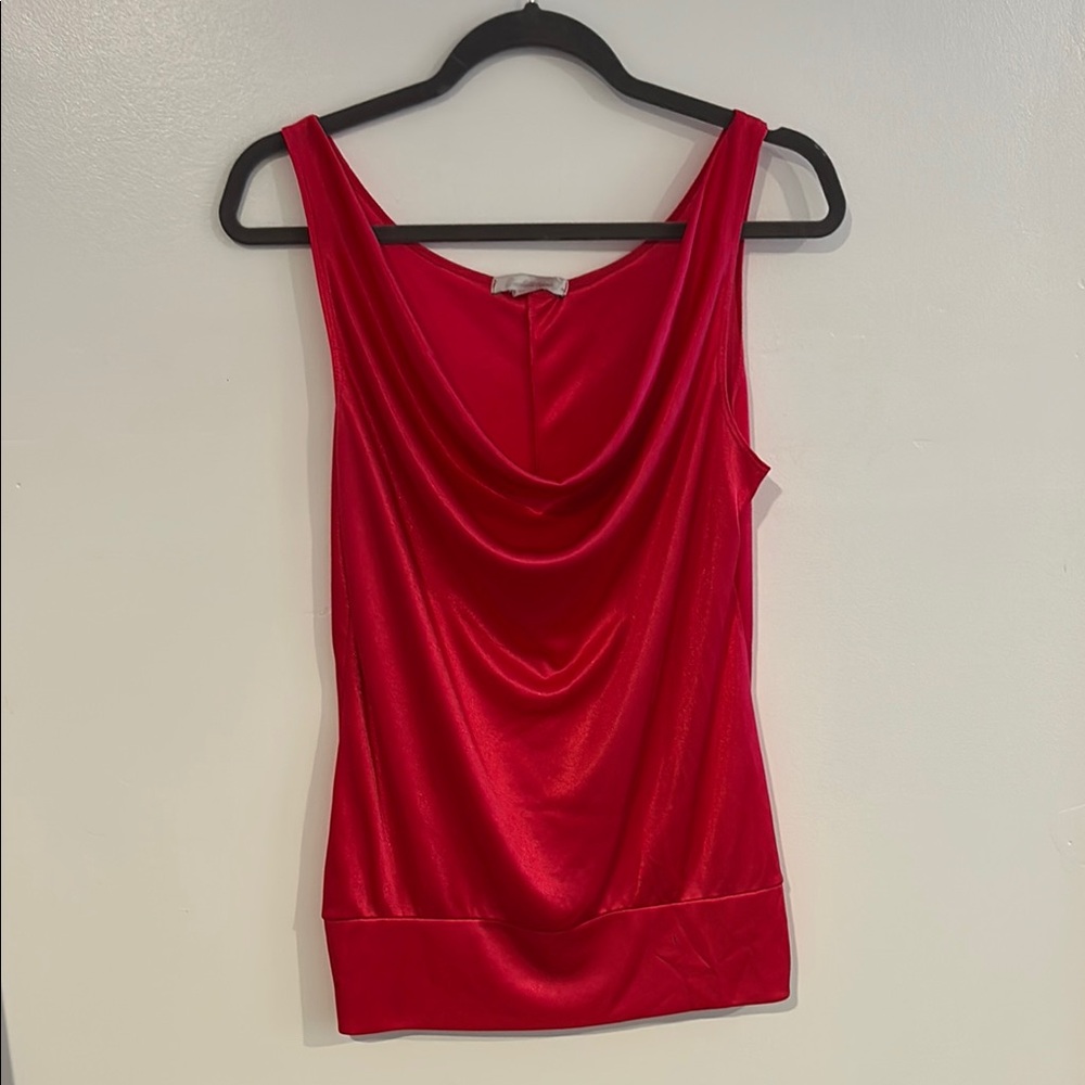 Elegant Pink Satin Sleeveless Top